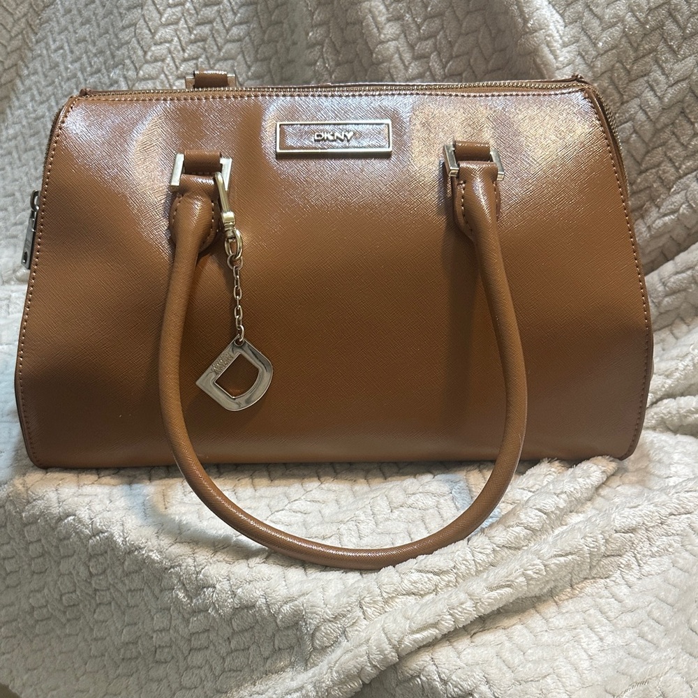 DKNY Tan Leather Satchel